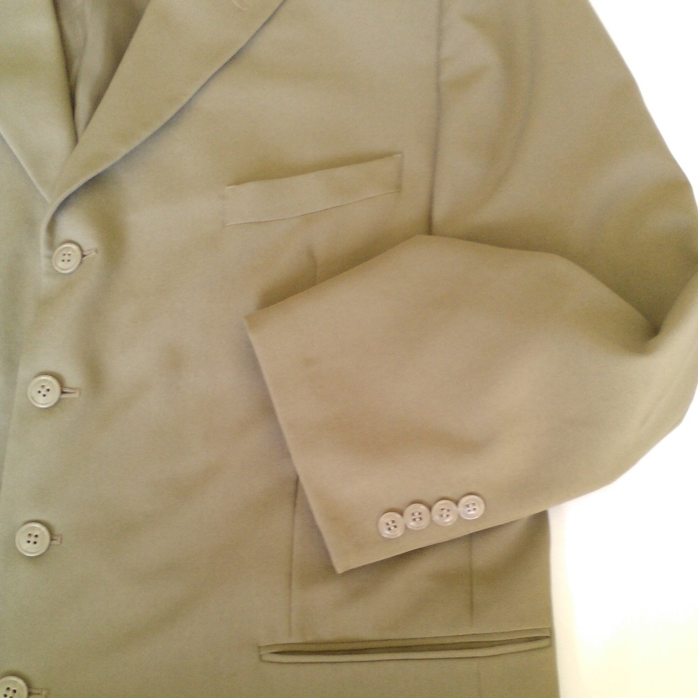 Camel Tan Corduroy Soprano Suit Blazer Peacoat Single-Breasted Sport Jacket Silk - Picture 3 of 8